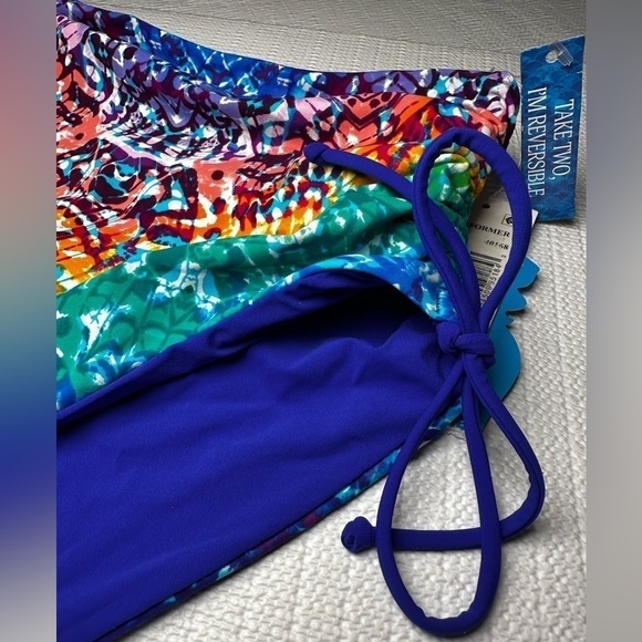Skinnydip Skinny Dippers Rainbow Alice Transformer Reversible Swim Bottom M NEW - Picture 7 of 16